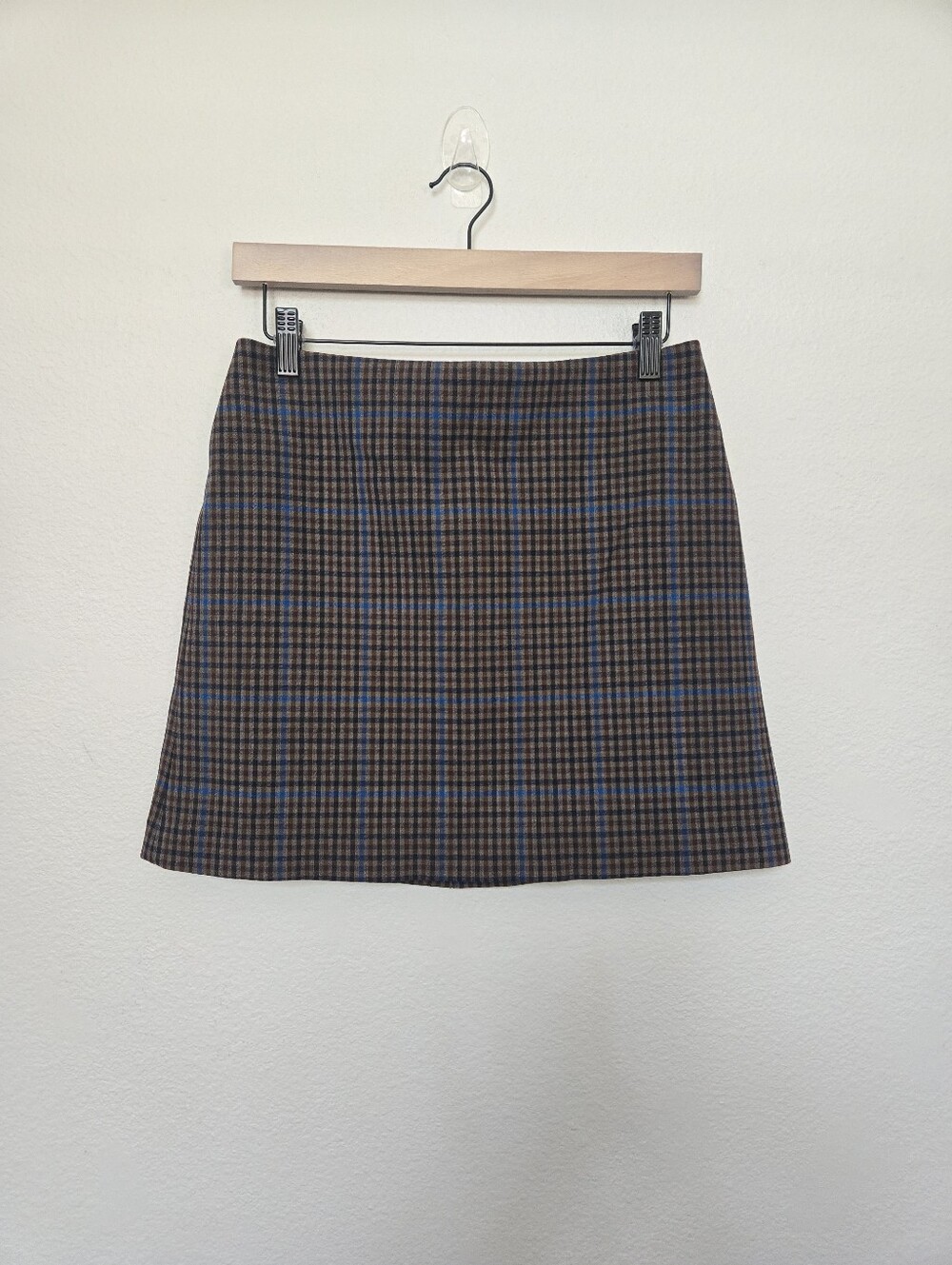 Theory Plaid Wool Blend Skirt Size 4